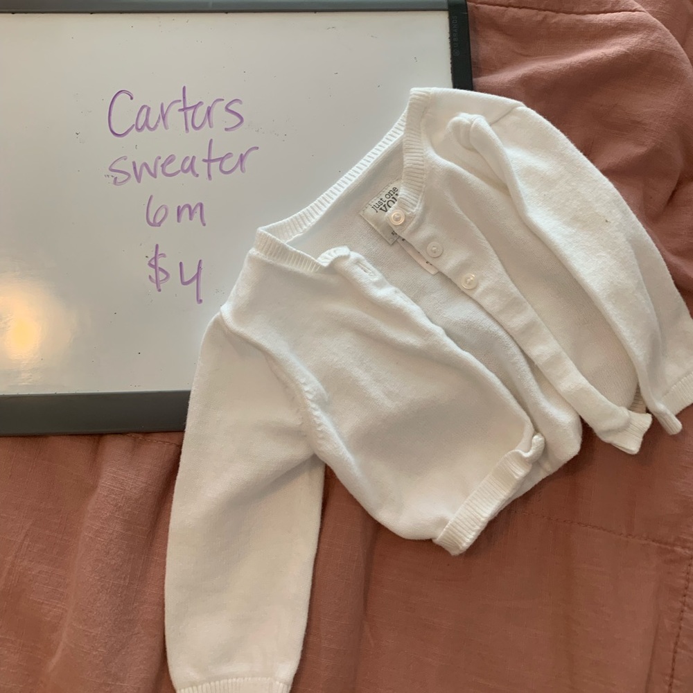 Carters 6 month white sweater